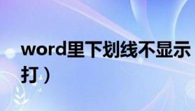 word里下划线不显示（word里下划线怎么打）