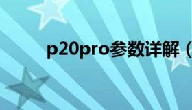 p20pro参数详解（p20pro参数）