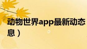 动物世界app最新动态（动物世界app最新消息）