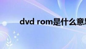 dvd rom是什么意思（dvd rom）