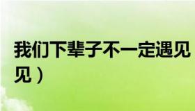 我们下辈子不一定遇见（我们下辈子不一定遇见）