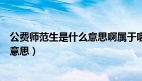 公费师范生是什么意思啊属于哪个批次（公费师范生是什么意思）