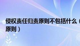 侵权责任归责原则不包括什么（一般侵权行为采取什么归责原则）