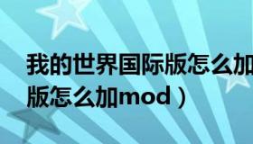 我的世界国际版怎么加mod（我的世界国际版怎么加mod）