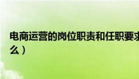 电商运营的岗位职责和任职要求（电商运营的岗位职责是什么）