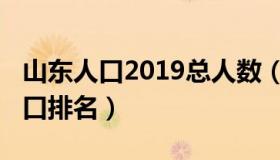 山东人口2019总人数（山东人口2019总人数口排名）