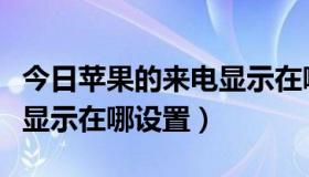 今日苹果的来电显示在哪里设置（苹果的来电显示在哪设置）