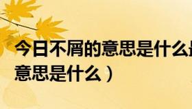 今日不屑的意思是什么最佳答案（“不屑”的意思是什么）