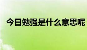 今日勉强是什么意思呢（勉强是什么意思）