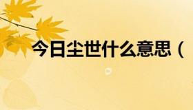 今日尘世什么意思（《尘世美》歌词）