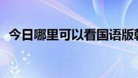 今日哪里可以看国语版韩剧《辉煌人生》？