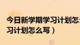 今日新学期学习计划怎么写300字（新学期学习计划怎么写）