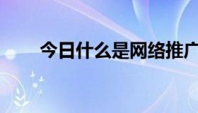 今日什么是网络推广，为什么要做？