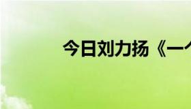 今日刘力扬《一个伤口》歌词