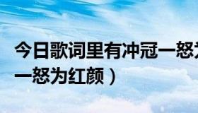 今日歌词里有冲冠一怒为红颜（歌词里有冲冠一怒为红颜）