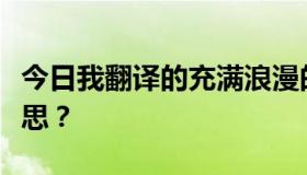 今日我翻译的充满浪漫的插曲的歌词是什么意思？