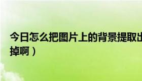 今日怎么把图片上的背景提取出来（怎么把图片上的背景换掉啊）