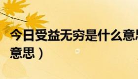 今日受益无穷是什么意思啊（受益无穷是什么意思）