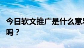 今日软文推广是什么意思？有这样的推广公司吗？