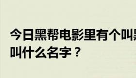 今日黑帮电影里有个叫黑水的家伙。这部电影叫什么名字？