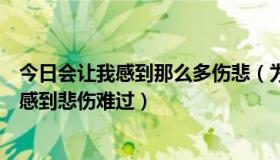 今日会让我感到那么多伤悲（为什么付出那么多你还是让我感到悲伤难过）