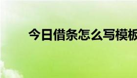 今日借条怎么写模板（借条怎么写）