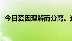 今日爱因理解而分离。这是哪首歌的歌词？