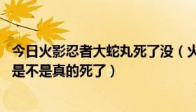 今日火影忍者大蛇丸死了没（火影忍者大蛇丸怎么死的 究竟是不是真的死了）