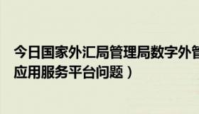 今日国家外汇局管理局数字外管平台（国家外汇管理局网上应用服务平台问题）