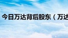 今日万达背后股东（万达信息幕后老板是谁）