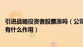 引进战略投资者股票涨吗（公司引进战略投资是什么意思呢 有什么作用）