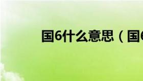 国6什么意思（国6是什么意思）