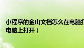 小程序的金山文档怎么在电脑打开（金山文档小程序如何在电脑上打开）