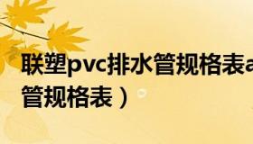 联塑pvc排水管规格表a型b型（联塑pvc排水管规格表）