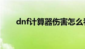 dnf计算器伤害怎么看（dnf计算器）