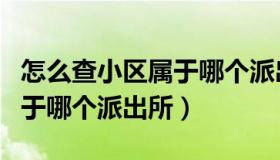 怎么查小区属于哪个派出所管（怎么查小区属于哪个派出所）