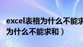 excel表格为什么不能求和 显示0（excel表格为什么不能求和）