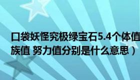 口袋妖怪究极绿宝石5.4个体值金手指（口袋妖怪个体值 种族值 努力值分别是什么意思）