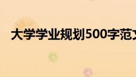 大学学业规划500字范文（大学学业规划）