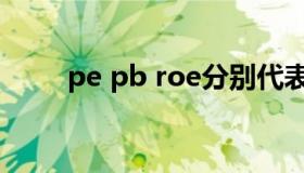 pe pb roe分别代表什么（pe pb）