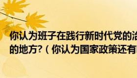 你认为班子在践行新时代党的治疆方略方面有什么需要改进的地方?（你认为国家政策还有哪些方面需要改进）