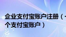 企业支付宝账户注册（一个身份证号能注册几个支付宝账户）