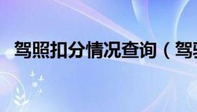 驾照扣分情况查询（驾驶证扣分学习查询）