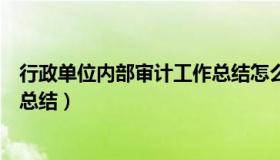 行政单位内部审计工作总结怎么写（行政单位内部审计工作总结）