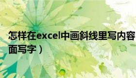 怎样在excel中画斜线里写内容（excel怎么画斜线并且在里面写字）