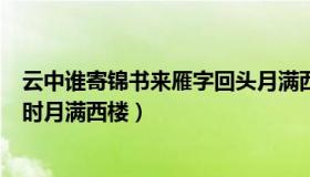 云中谁寄锦书来雁字回头月满西楼（云中谁寄锦书来雁字回时月满西楼）