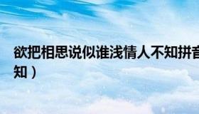 欲把相思说似谁浅情人不知拼音（欲把相思说似谁浅情人不知）