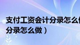 支付工资会计分录怎么做最新（支付工资会计分录怎么做）