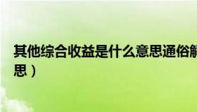 其他综合收益是什么意思通俗解释（其他综合收益是什么意思）