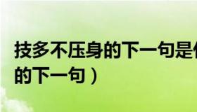 技多不压身的下一句是什么意思（技多不压身的下一句）